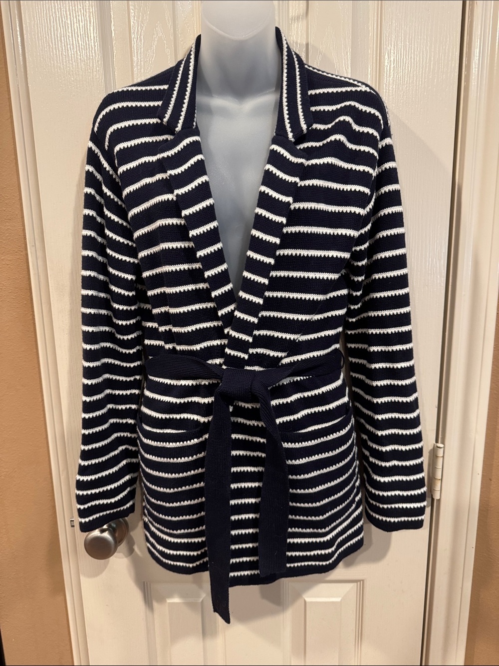 Talbots Dark Navy Open-Front Cardigan. Sz Medium
